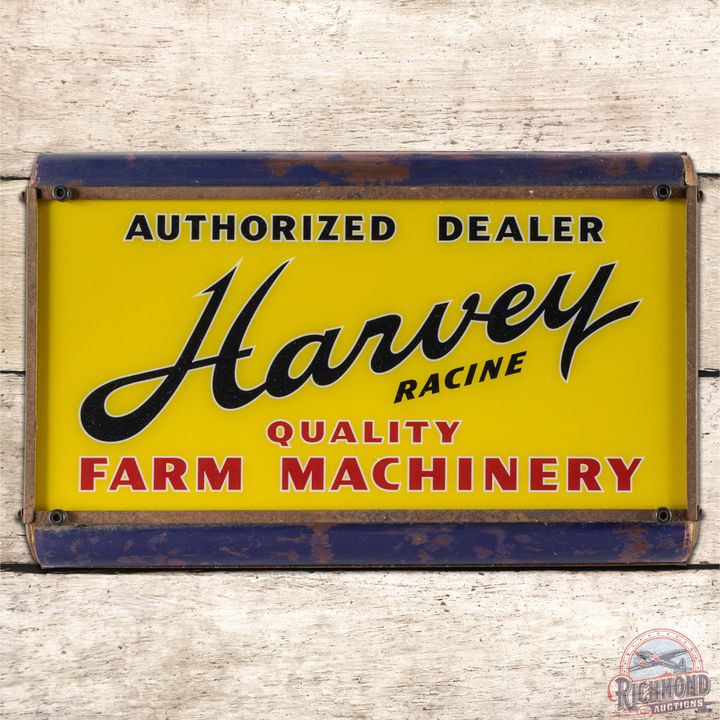 Harvey Racine Quality Farm Machinery Lighted Advertising Sign