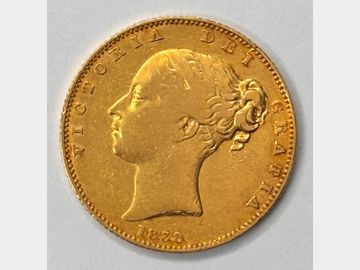 1838 VICTORIA SHIELD GOLD SOVEREIGN RARE