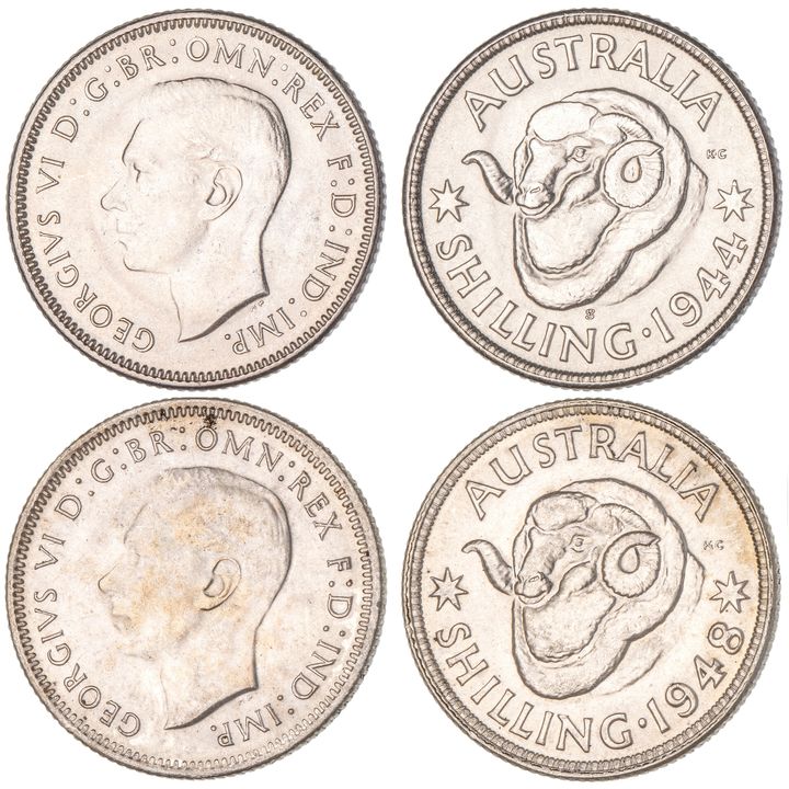 George VI, Shilling, 1944-S & 1948, CHU