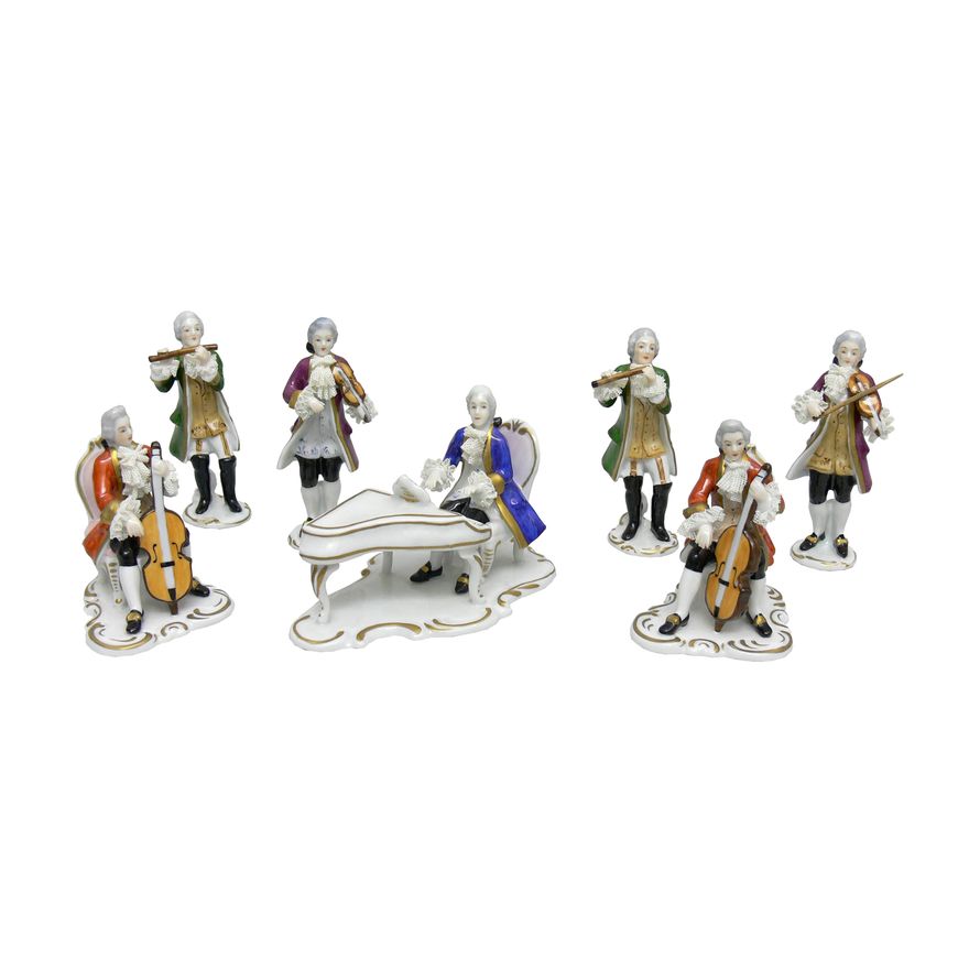 Komplet 7 figurek muzyków