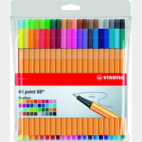 Stabilo Point 88 Fineliner Wallet of 40 Assorted Colours | INCOMPLETE