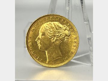 1872 VICTORIA YOUNG HEAD LONDON MINT GEORGE & DRAGON GOLD SOVEREIGN