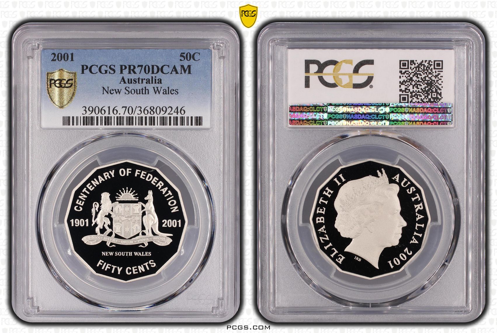 2001 Australian Fifty Cent, 50c Proof New South Wales PCGS - PR70DCAM POP 55/0 -246
