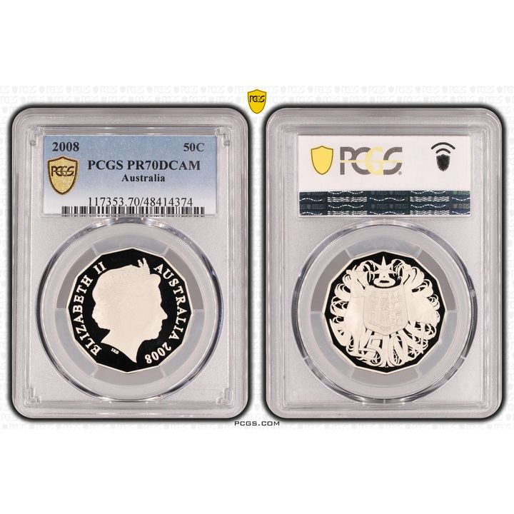 Elizabeth II, Fifty Cent, 2008, PCGS PR70DCAM