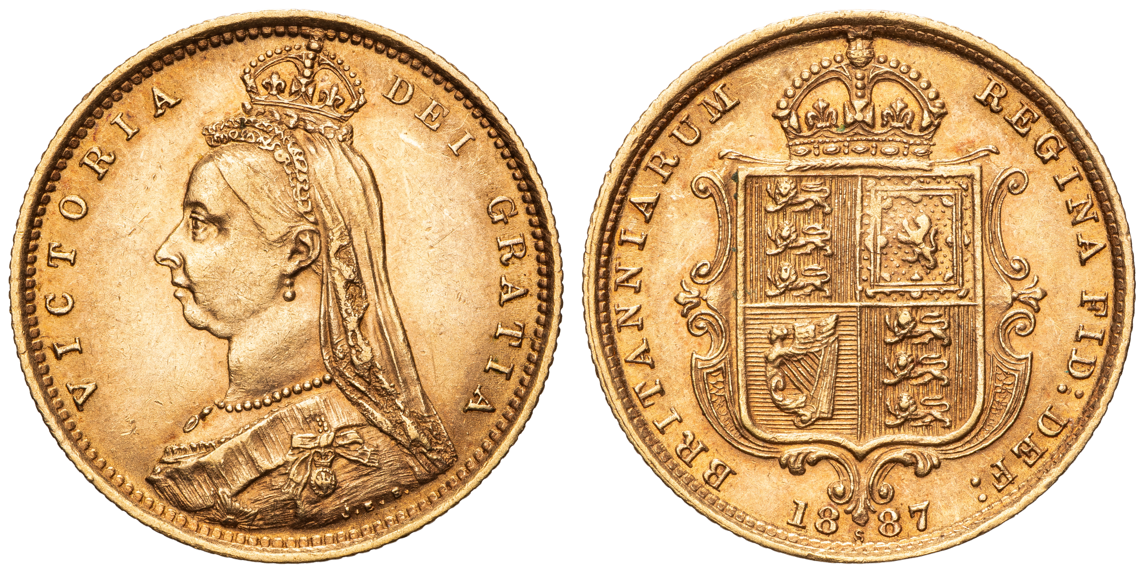 Victoria, Half Sovereign, 1887-S, EF