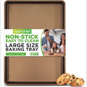 NUTRICHEF NONSTICK XL COOKIE SHEET BAKING PAN - EXTRA LARGE 22" X 16" CARBON STEEL OVEN BAKING SHEET FOR PASTRIES, DESSERTS, & MOR