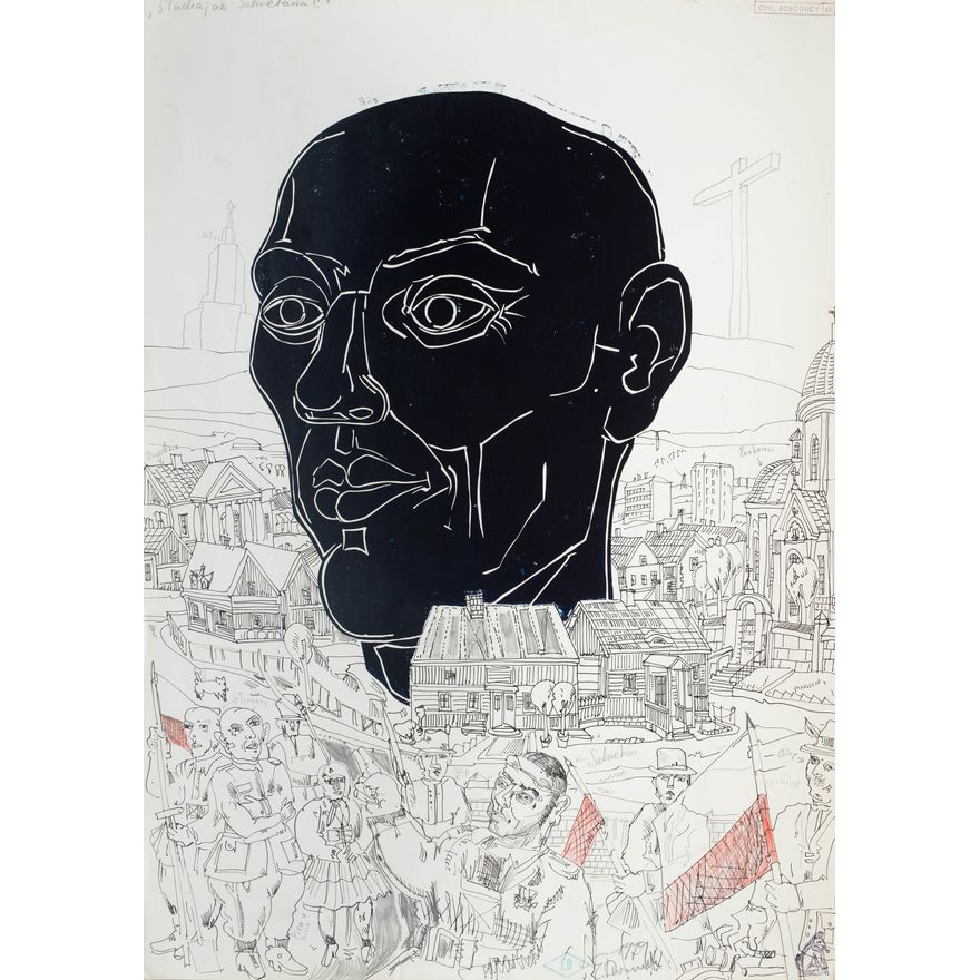 Edward Dwurnik | Słuchajcie sekretarza, z cyklu "Robotnicy", 1978-1979