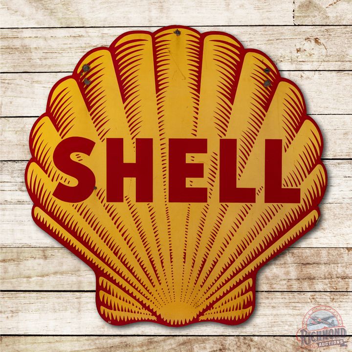 48" Shell "Shark Tooth" Double Sided Porcelain Sign