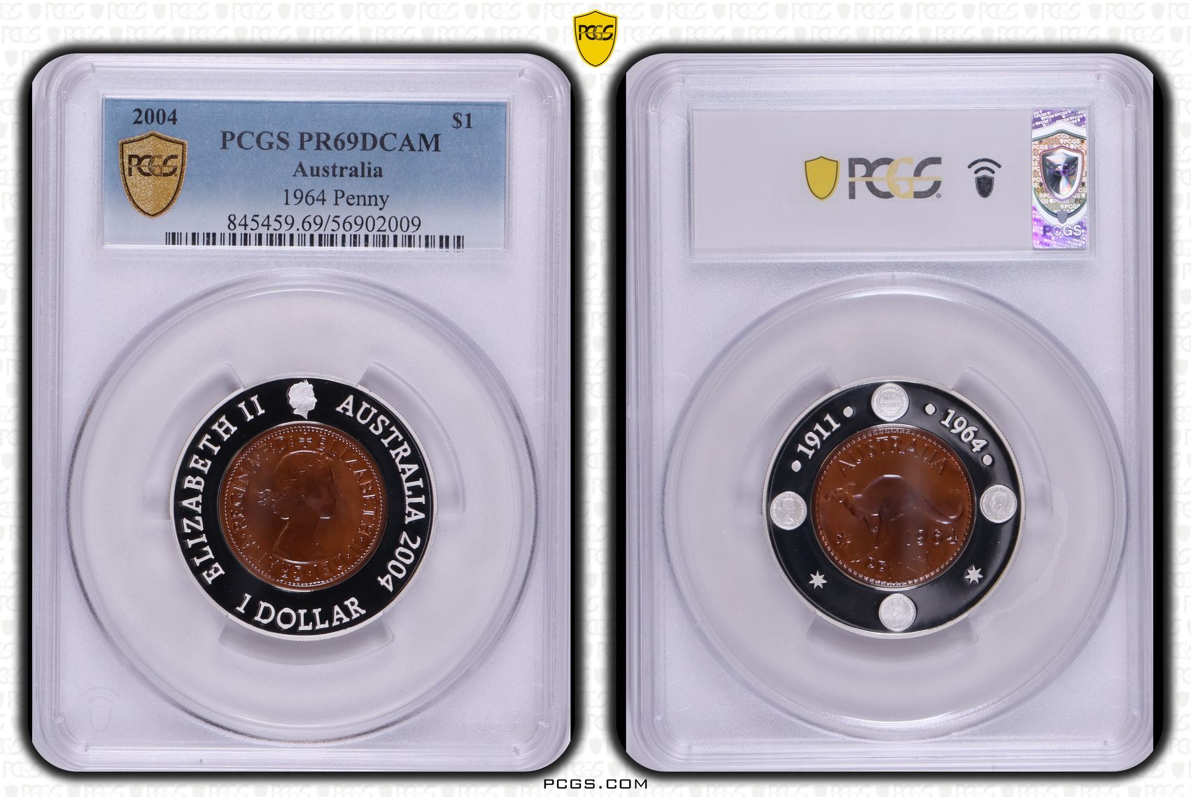 1964 Penny, One Dollar, 2004, PCGS PR69DCAM