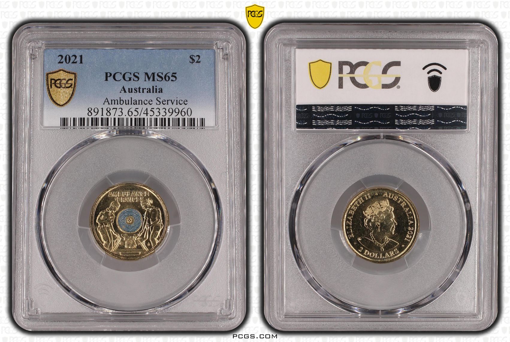 2021 Australia Two Dollar, $2 Ambulance Service PCGS - MS65 -960