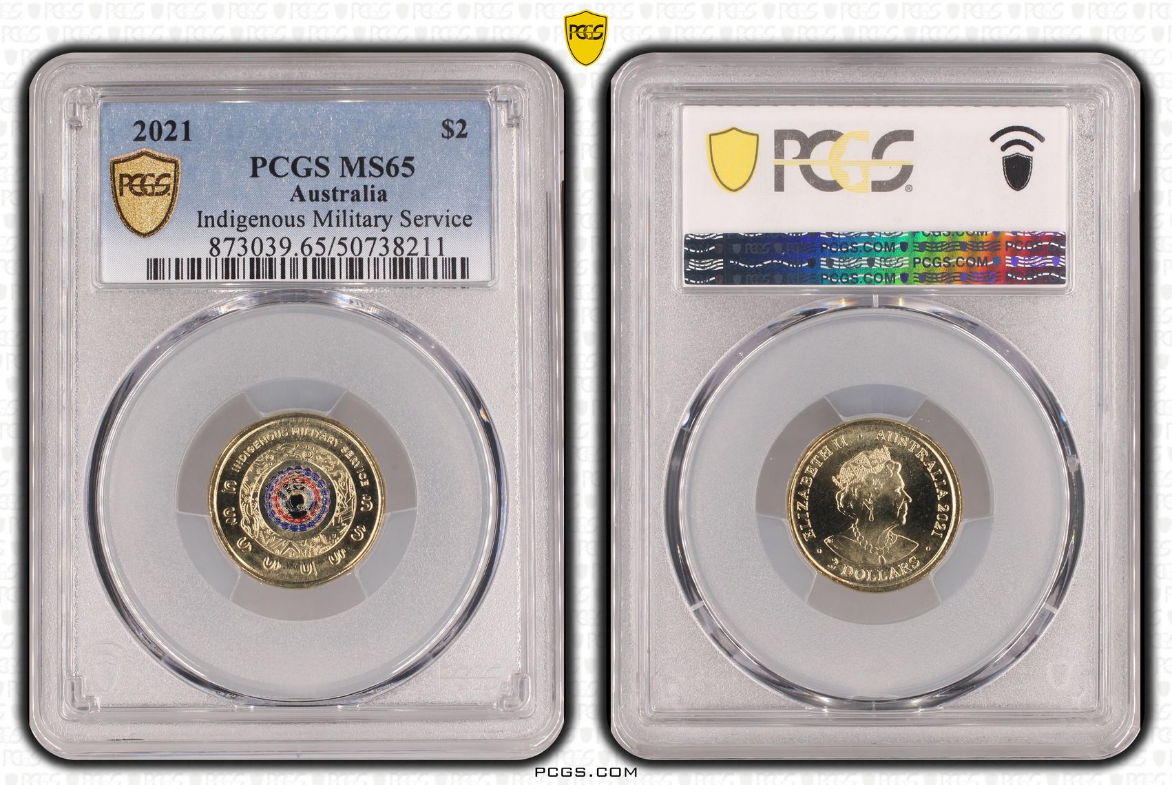 Indigenous Military Service , Two Dollar, 2021, PCGS MS65