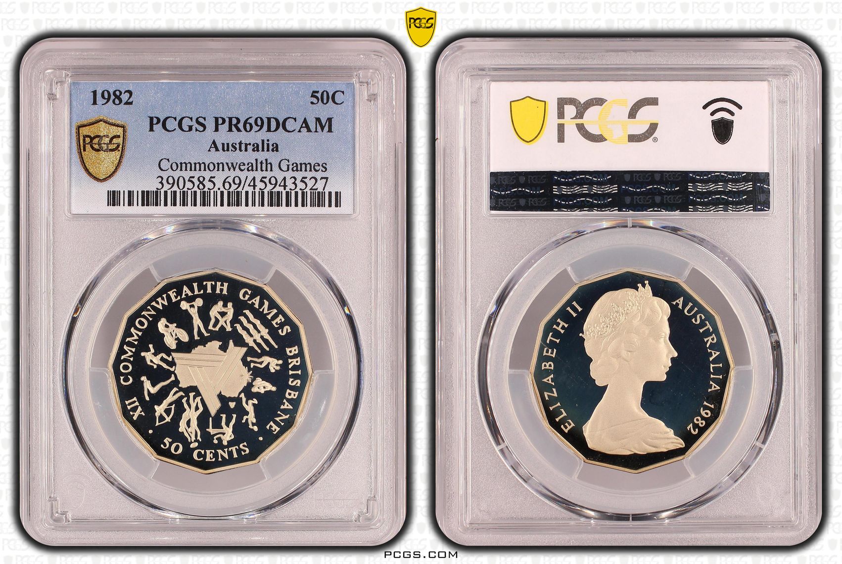 Commonwealth Games , Fifty Cent, 1982, PCGS PR69DCAM