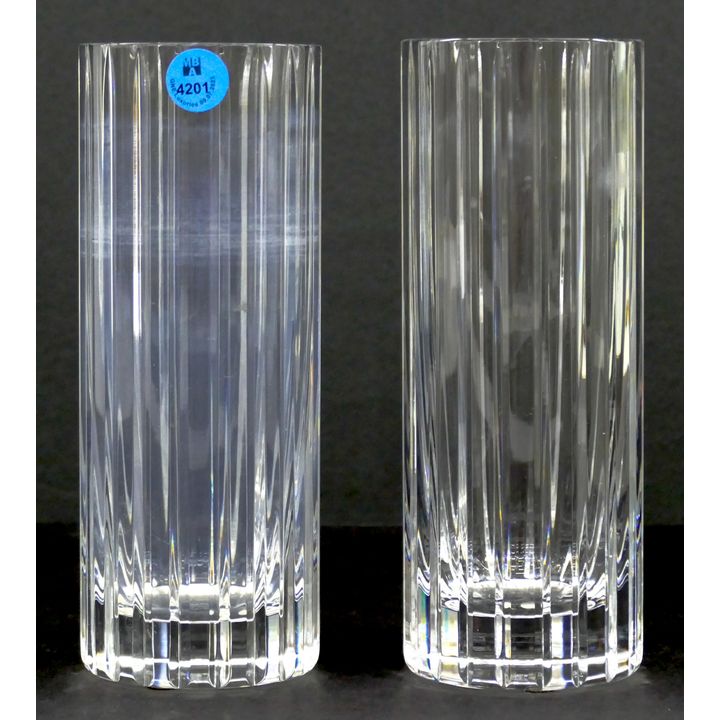 Pair Baccarat Crystal Harmonie Vases 8'' - One w/ Original Box