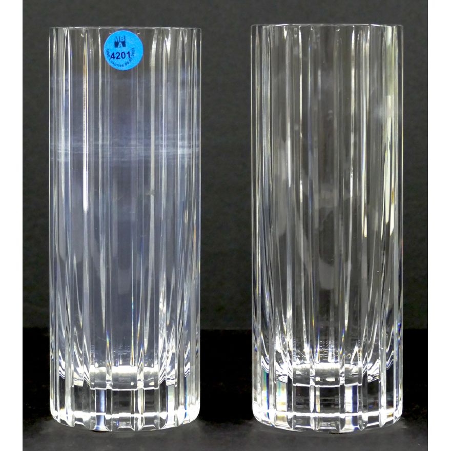Pair Baccarat Crystal Harmonie Vases 8'' - One w/ Original Box