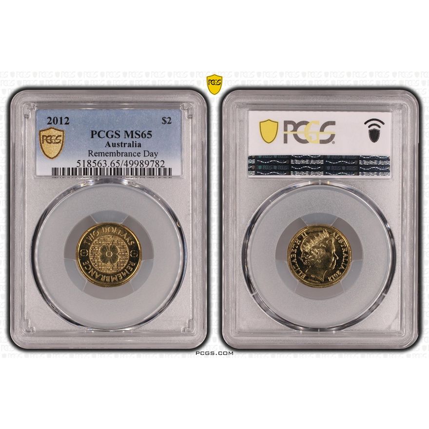 Remembrance Day, Two Dollar, 2012, PCGS MS65