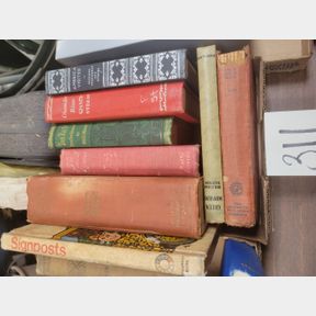 Various old books and antique stamp reference book