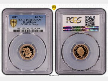 2017 PROOF GOLD HALF SOVEREIGN PR70 DCAM TOP POP!