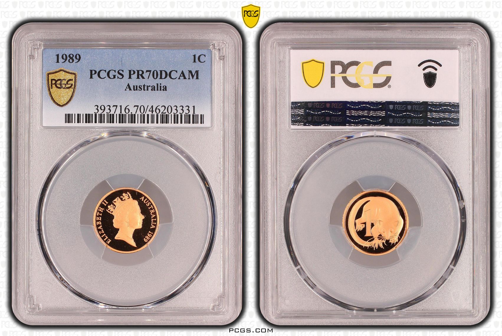 Elizabeth II, One Cent, 1989, PCGS PR70DCAM