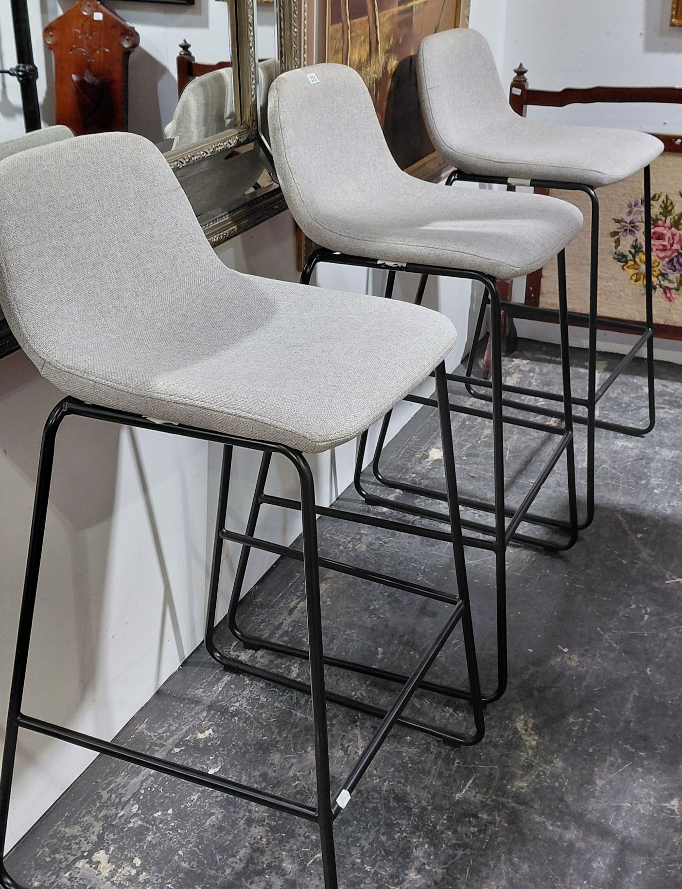 211 · 3 NEW MODERN LOW BACK STOOLS