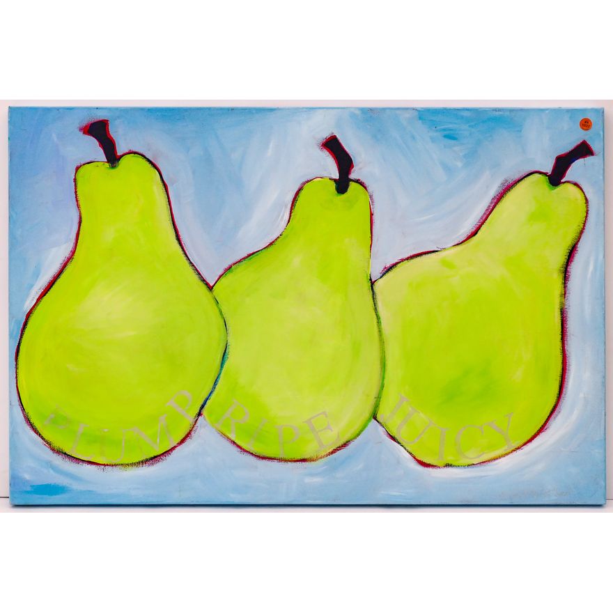 Bonnie Taylor Talbot '3 Pears' Acrylic on Canvas- 24x36''