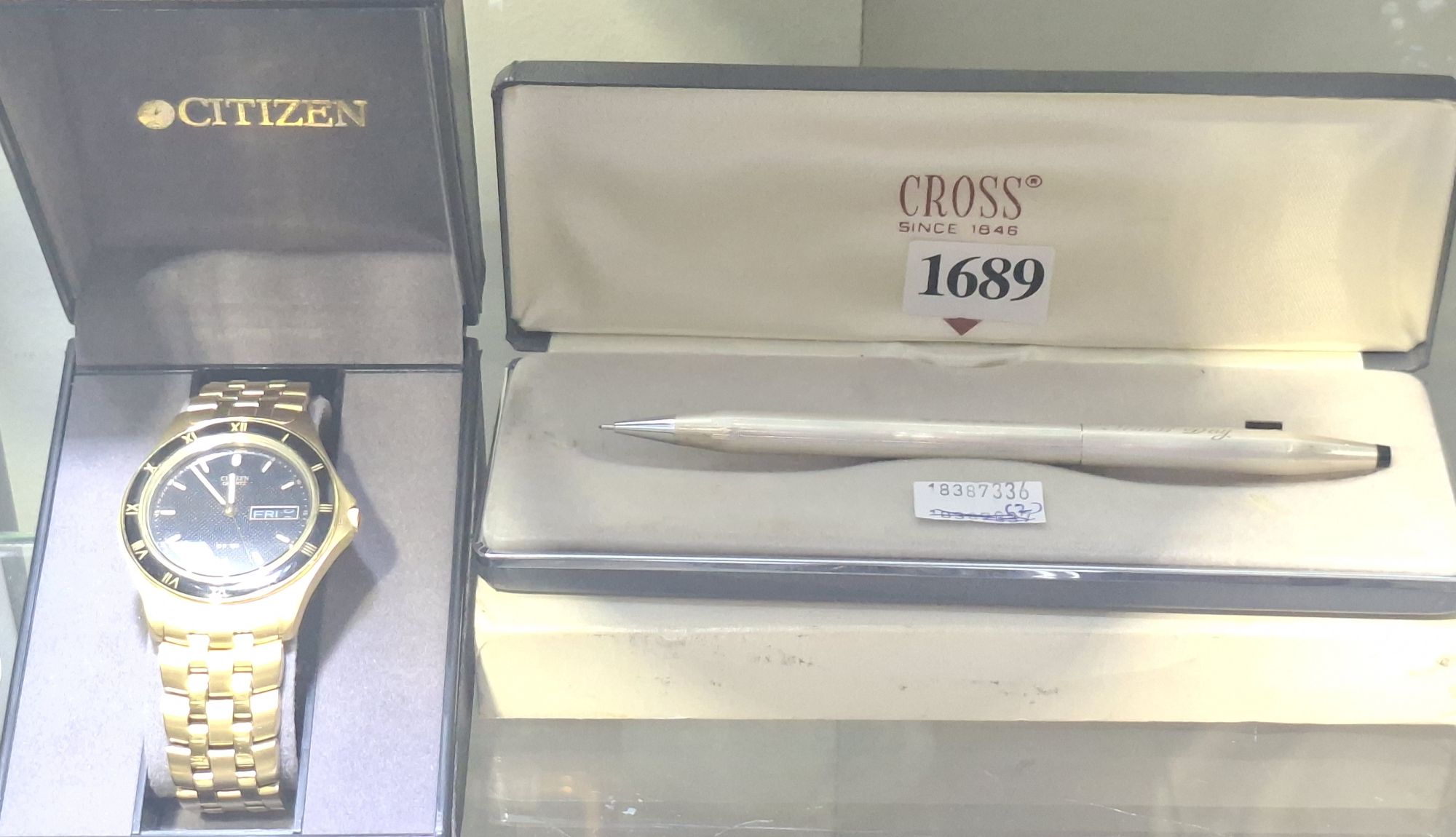 Citizen Wrist Watch And Cross Pen