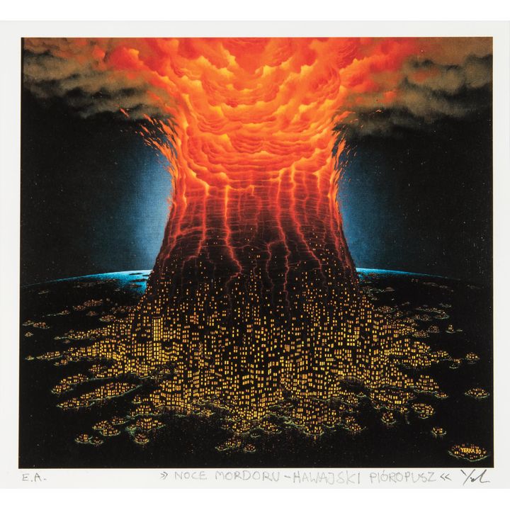 Jacek Yerka | Noce Mordoru Hawajski Pióropusz, 1990