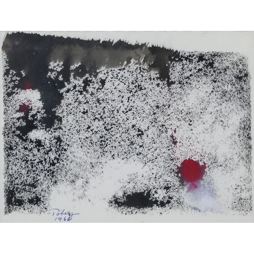 Mark Tobey ''Untitled'' (Black and Red) 1966 Tempera