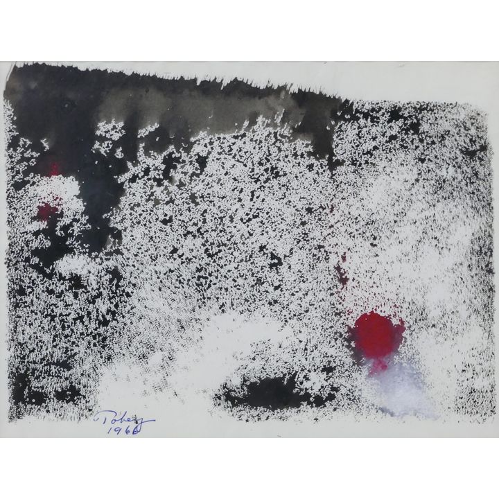 Mark Tobey ''Untitled'' (Black and Red) 1966 Tempera