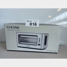 GOLDAIR 2 SLICE STAINLESS STEEL TOASTER WITH GLASS WINDOW - GTT-2000
