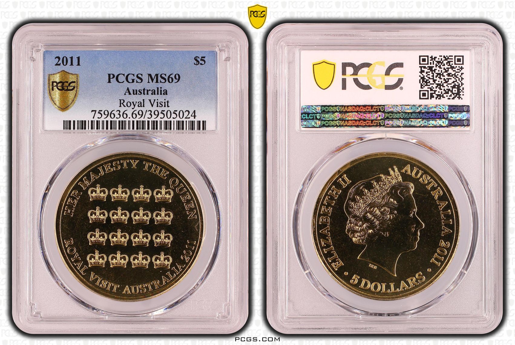 Royal Visit, POP 4/0, Five Dollar, 2011, PCGS MS69