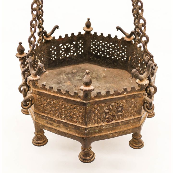 Indian 18th/19th Cent. Bronze Hanging Planter 6.5''