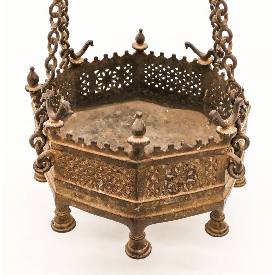 Indian 18th/19th Cent. Bronze Hanging Planter 6.5''