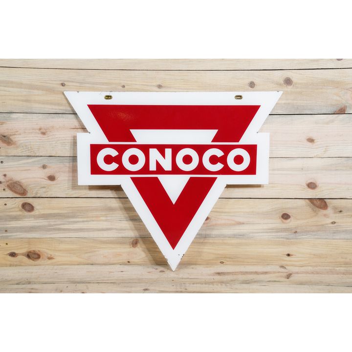 Conoco Double Sided Porcelain Medium Triangle Sign TAC 9.25