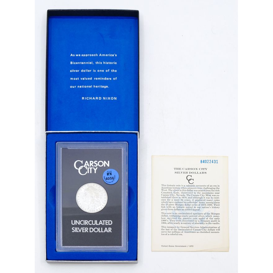 US 1884-CC Carson City Morgan Silver Dollar GSA Cased in Box with Cert.