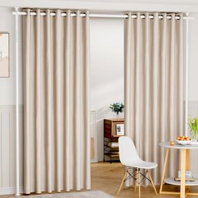 MR IRONSTONE ROOM DIVIDER CURTAIN ROD, NO DRILLING PARTITION ROOM DIVIDERS 28-96"(W) 4-10FT(H) ADJUSTABLE, HEAVY DUTY TENSION CURT