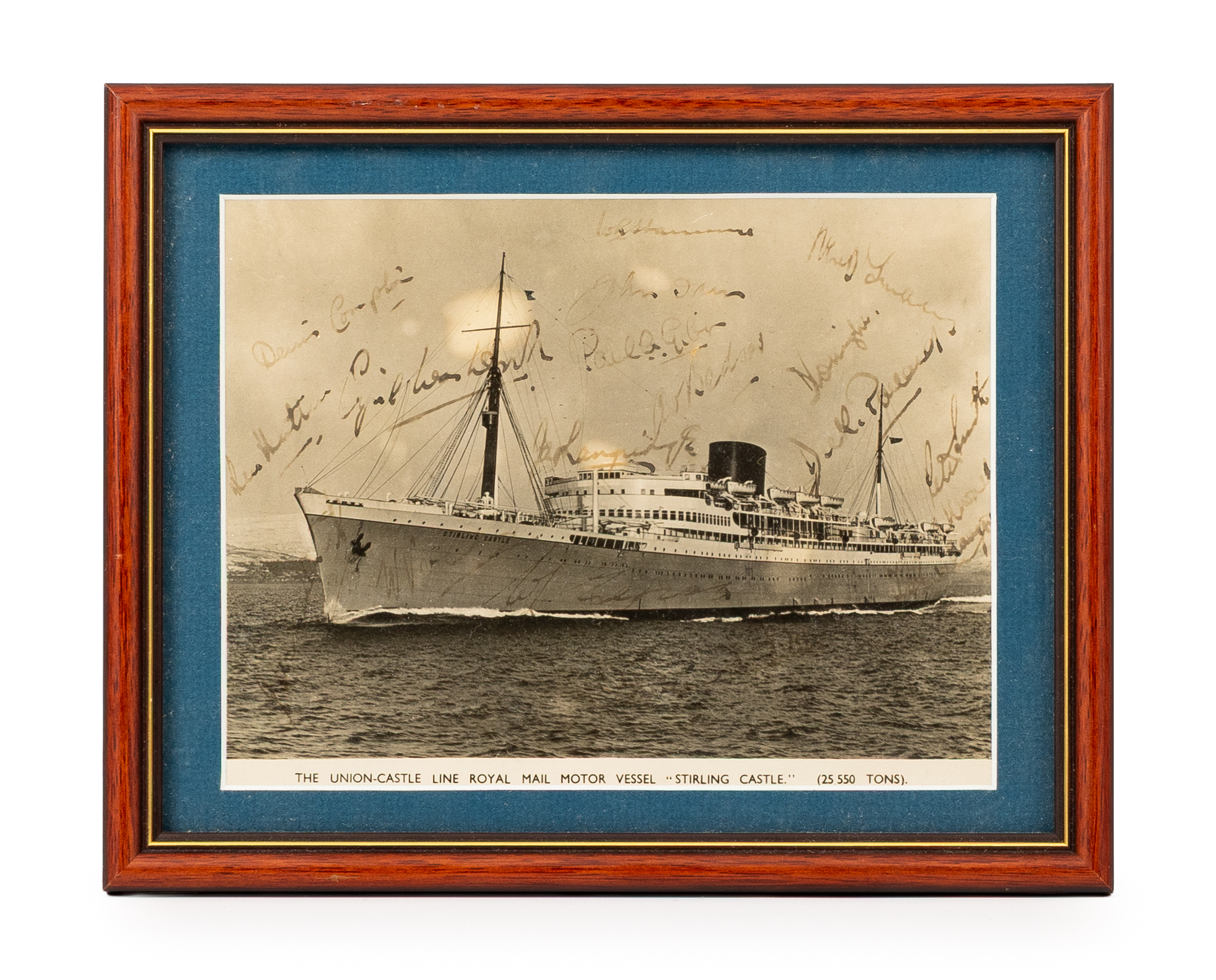 Great Britain, Stirling Castle Motor Vessel Photograph with England Cricketer's Signatures, C.1948