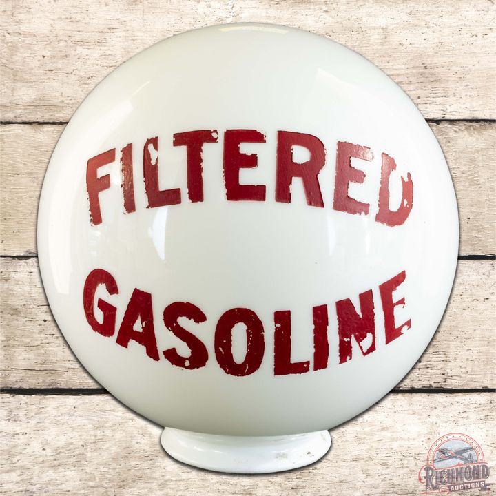 Filtered Gasoline 14" OPE Milk Glass Sphere Globe