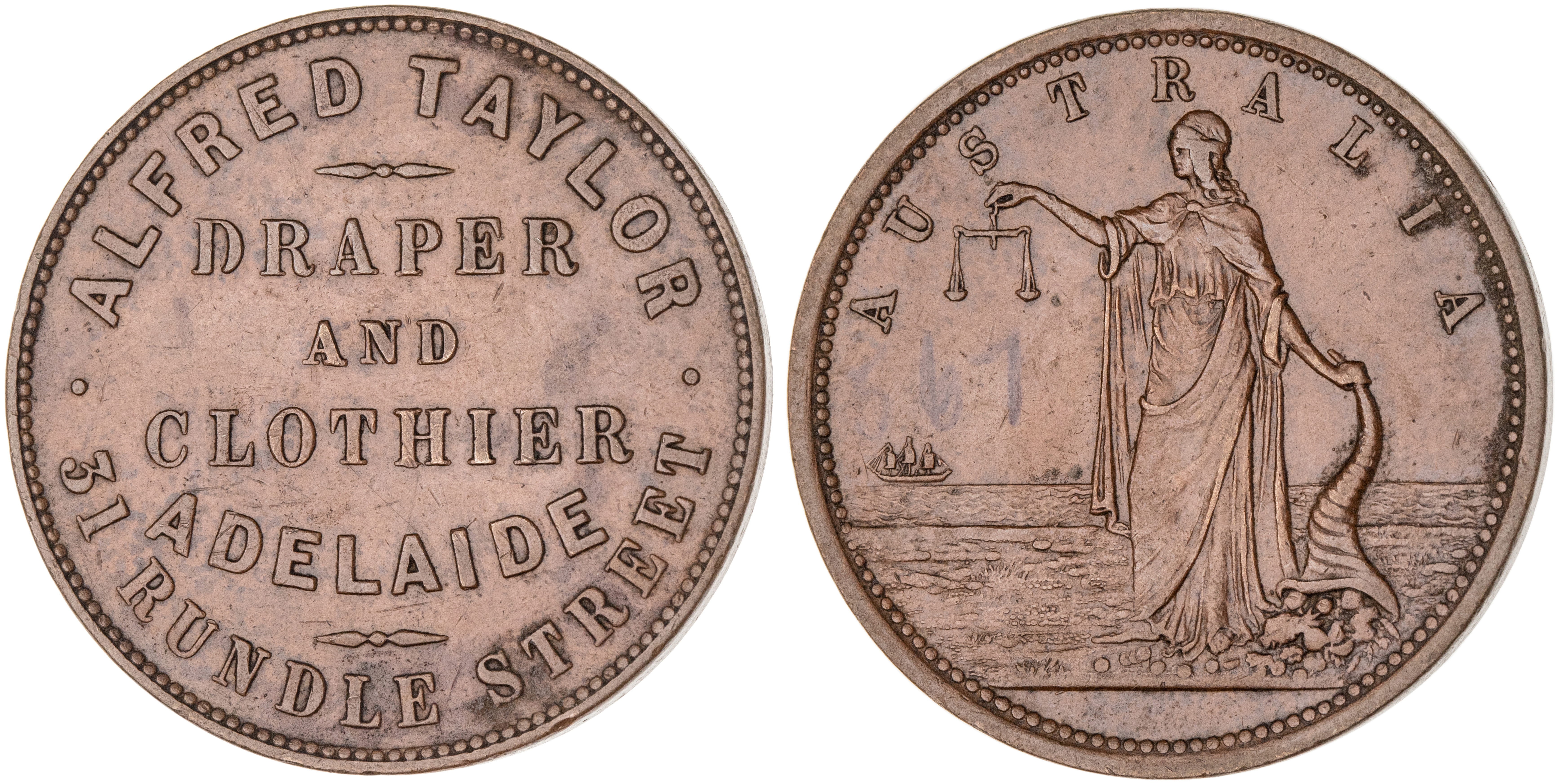 Adelaide, South Australia, Alfred Taylor, Penny, EF