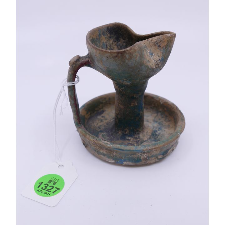 Ancient Egyptian Ceramic Oil Lamp- 3.5''- reconstructed