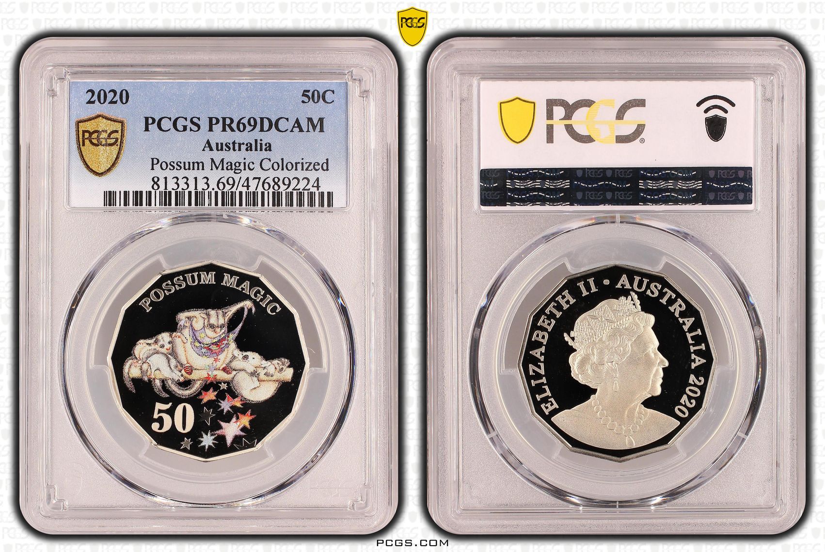 Elizabeth II, Possum Magic Colorized, Fifty Cent, 2020, PCGS PR69DCAM