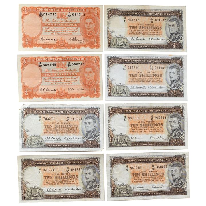 Group, Coombs/Wilson, Ten Shillings, 1960, F - aVF