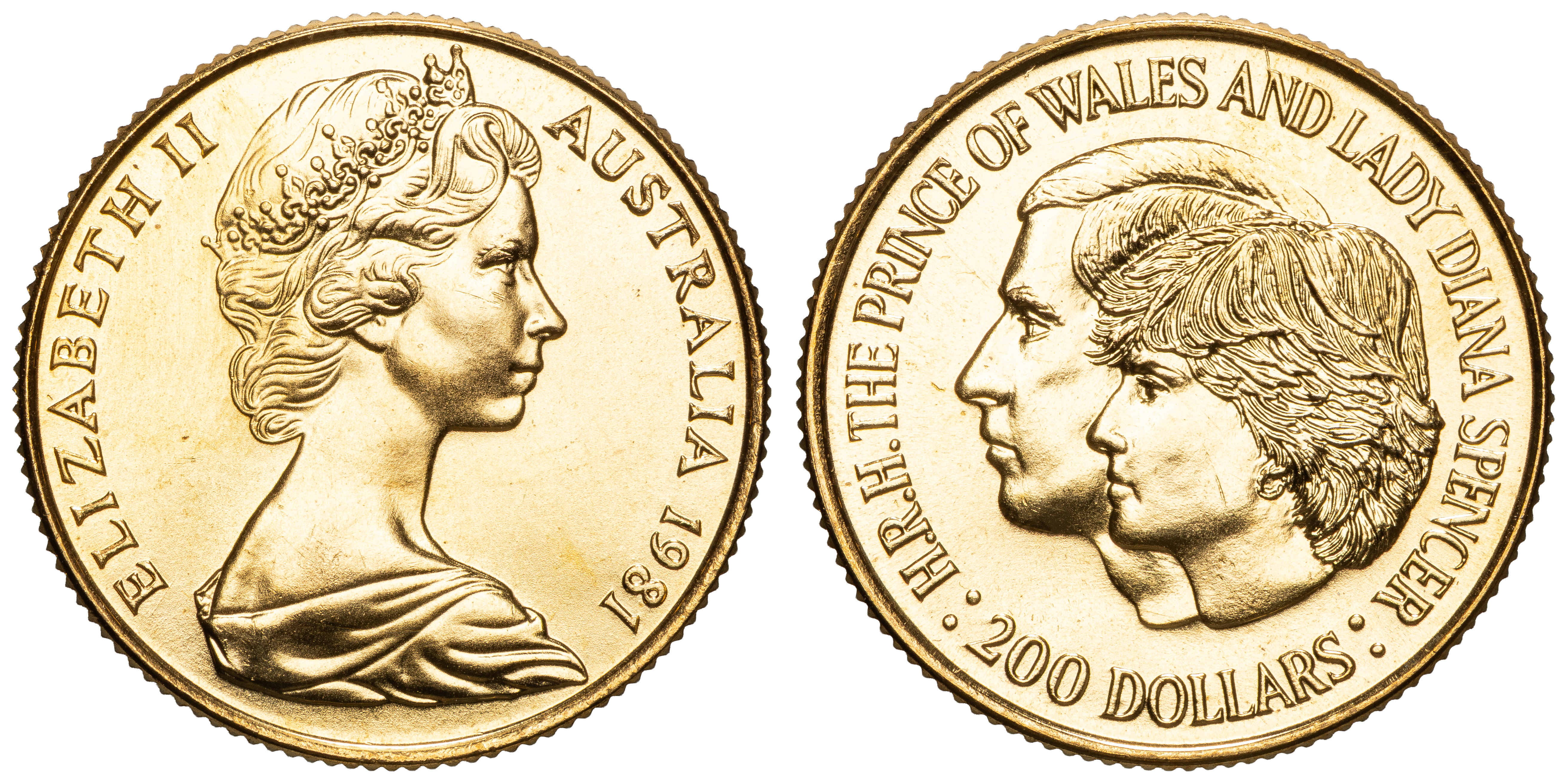 384 · Elizabeth II, Royal Wedding, Two Hundred Dollars, 1981, UNC
