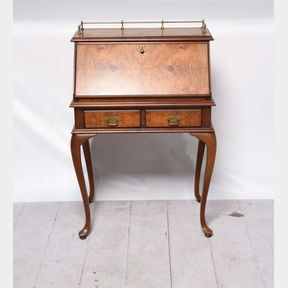 Beautiful Burl Wood / Walnut Jasper Cabinet Secretary Desk