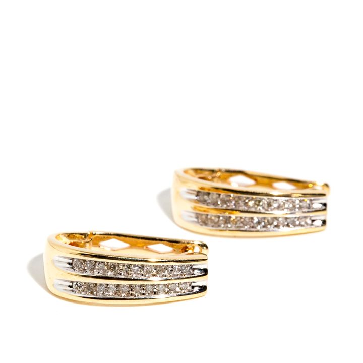 Diamond Hoop Earrings 9 Carat Gold