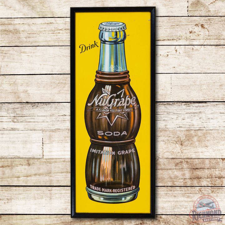 Drink NuGrape Embossed Metal Vertical Sign TAC 8.5