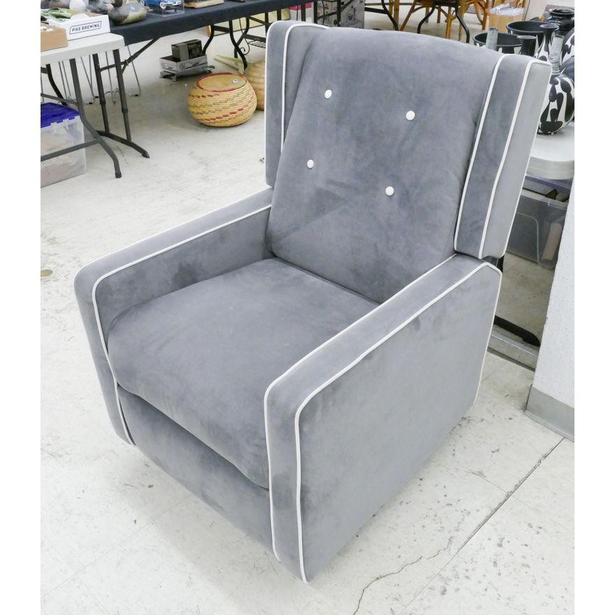Modern Grey Upholstered Rocking Chair 42"x28"x32"