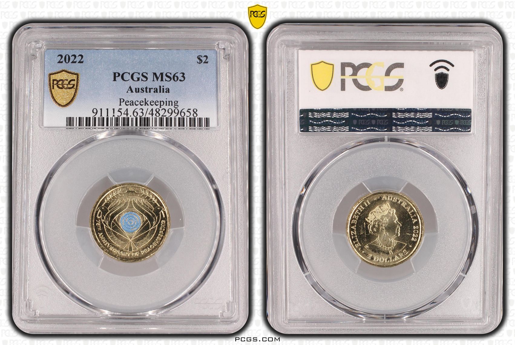 Elizabeth II, Peacekeeping - Colorized, Two Dollar, 2022, PCGS MS63