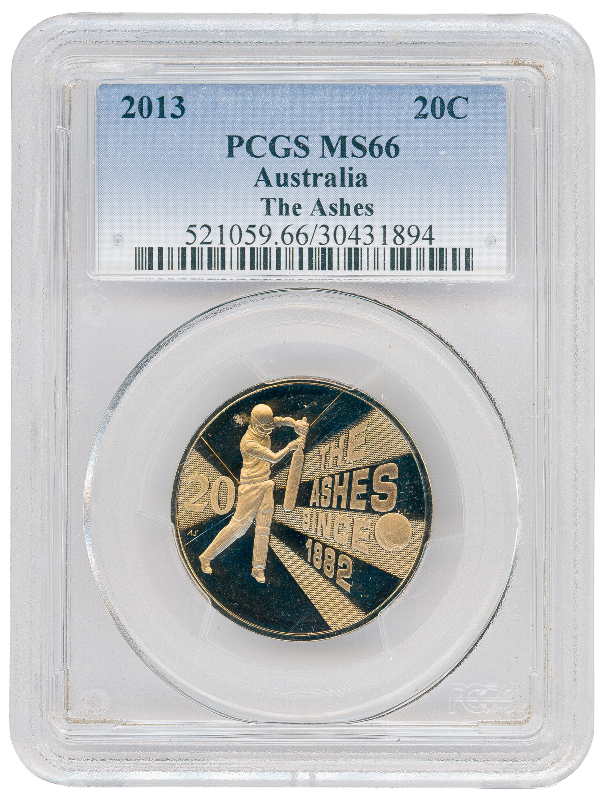 The Ashes, Twenty Cent, 2013, PCGS MS66