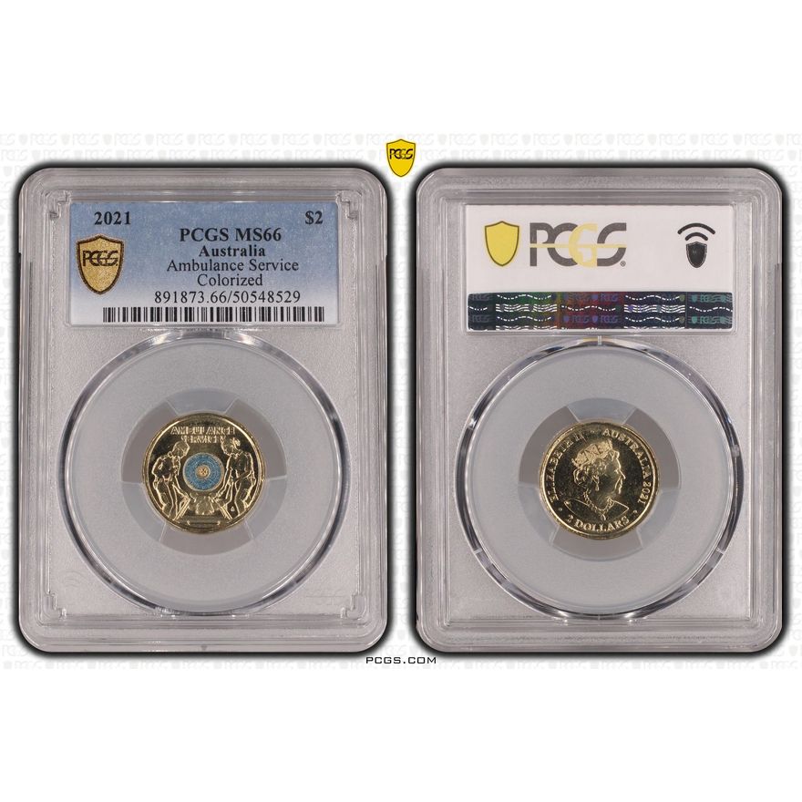 Ambulance Service - Colorized, Two Dollar, 2021, PCGS MS66