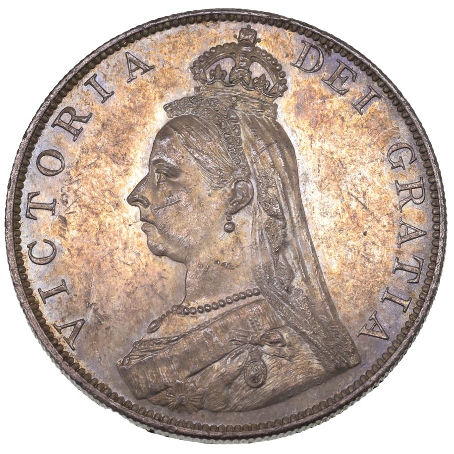 イギリス1887年 ダブルフローリン 銀貨 ヴィクトリア ジュビリーヘッド 